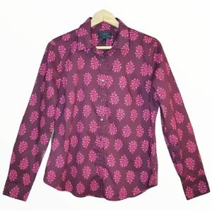 J Crew perfect shirt burgundy/pink
